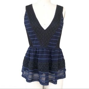 Chelsea28 Crochet Lace Peplum Top